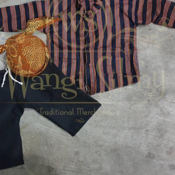 Lurik ZNIG Set Sorjan Anak, Surjan, Baju Dalang, Baju Jawa, Baju Lurik, Setelan Baju Jawa 