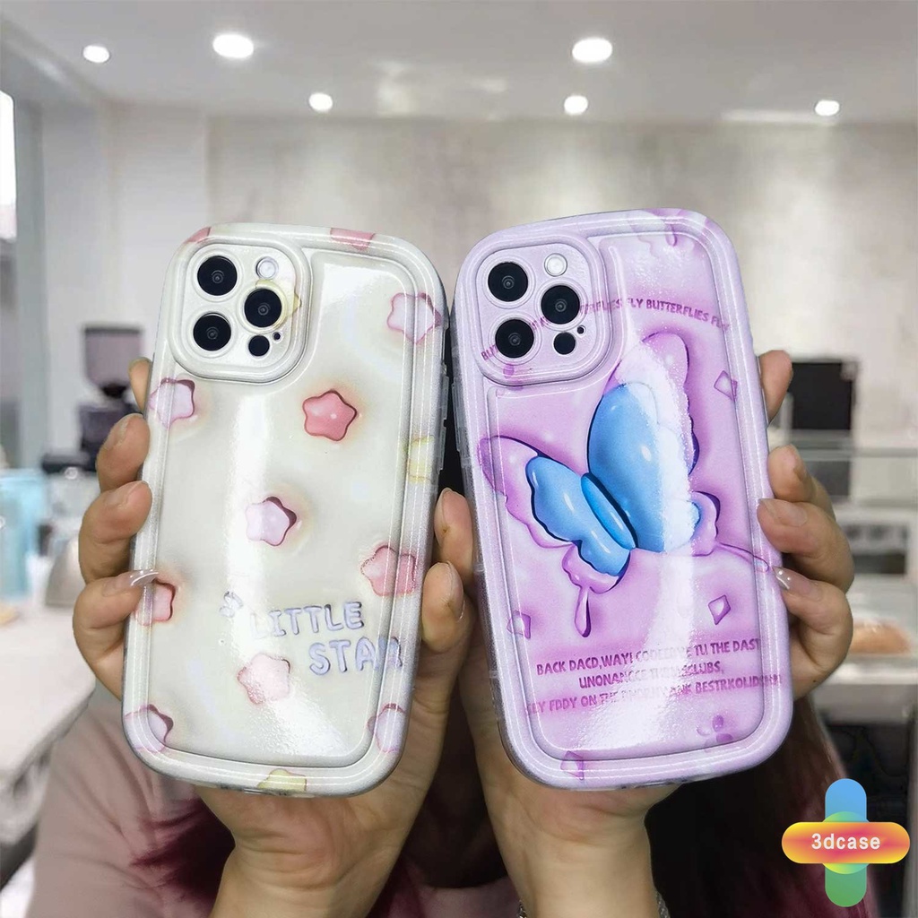 Compatible For Case IPhone 13 12 11 14 PRO MAX 6 7 6S 8 14 Plus X XR XS MAX 11 12 13 Se 2020 6SPlus 7Plus 6Plus 8Plus 14Plus XSMAX Purple Butterfly Couples Soap Case