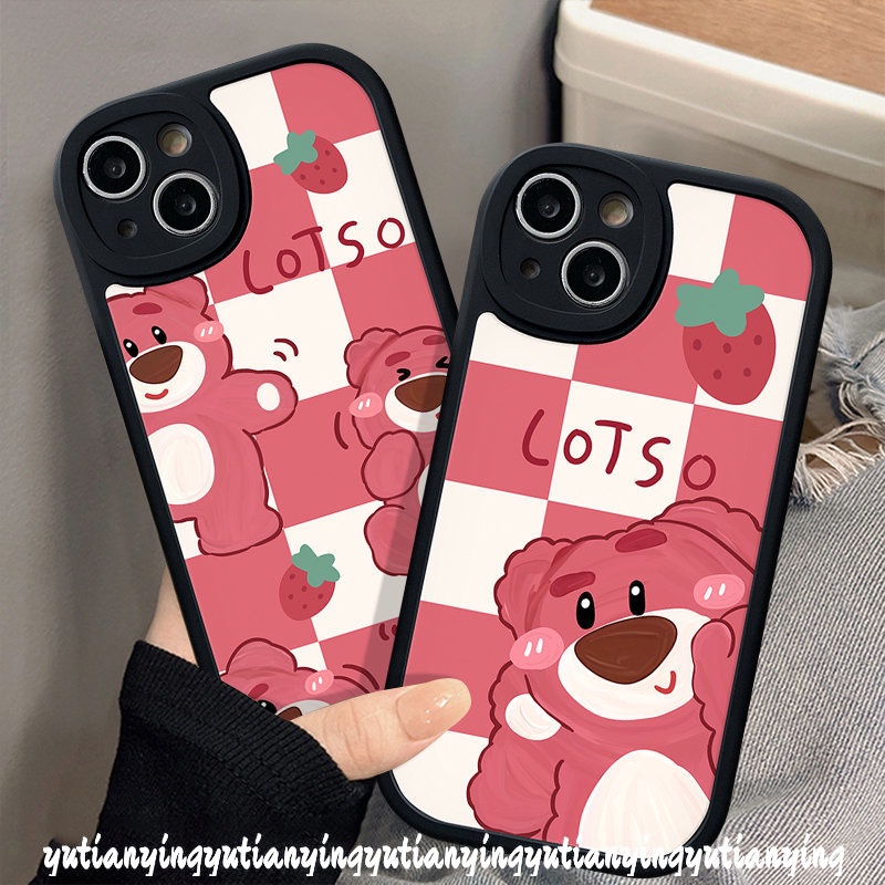 Soft Tpu Back Case for Infinix Hot 10T 10 11 11s 10s 9 Play Smart 5 6 Hot 11s 10s 11 10T 10 Lite Note 8 Cartoon Lovely Strawberry Bear Lotso Cover