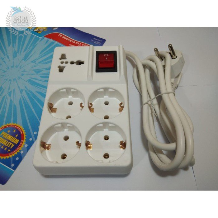 Stop Kontak F9 4+1 Lubang / Kenmaster Stop Kontak Listrik 1.5M Switch