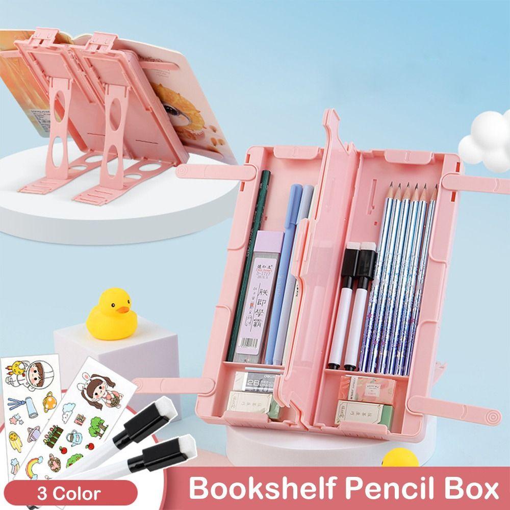 Mxbeauty Kotak Pensil Buku Stander Laptop Portable Kaligrafi Ringan Perlengkapan Kantor Meja Rak Buku Buku Text Book Cookbook Book Holder