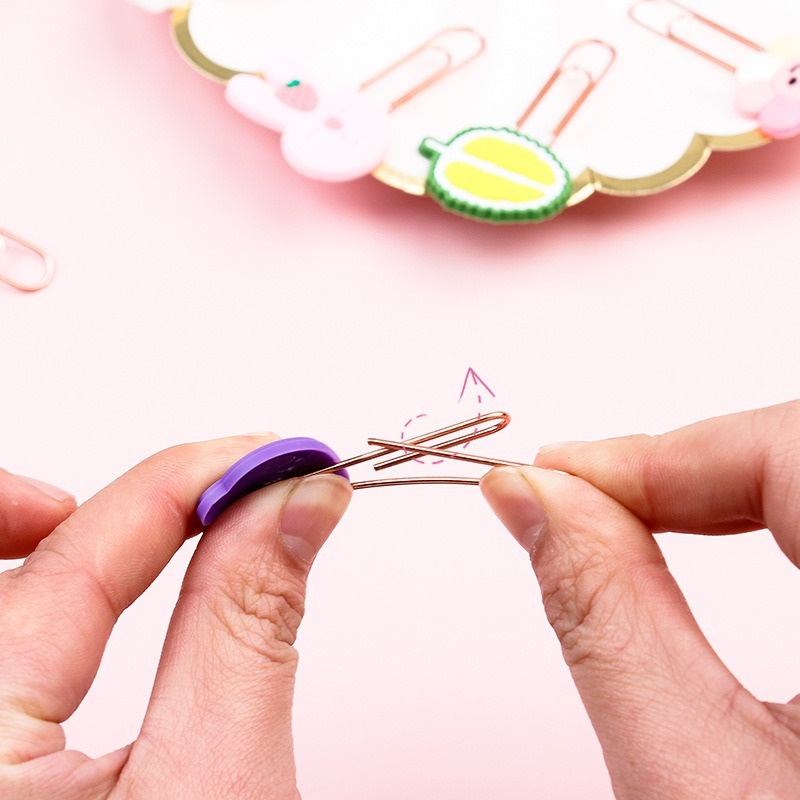 Kreatif Ins Gaya Kartun Klip Kertas Portabel Siswa Membaca Bookmark DIY Kecil Merah Bunga Bros Universal Dokumen Kantor Mengikat Jarum Lucu Klip Kertas Warna-Warni