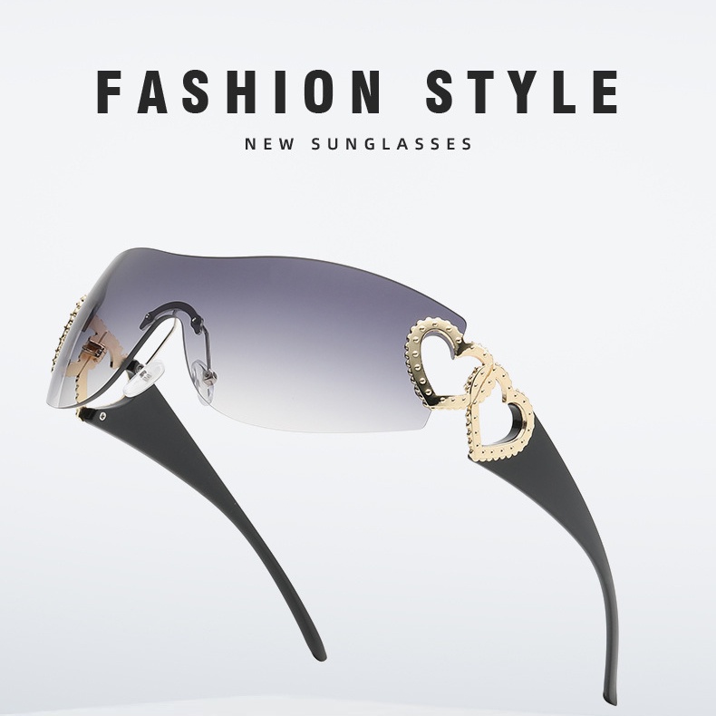 Kacamata Hitam Fashion Square Aesthetic Shades Untuk Wanita/Pria Metal Frame Sunglasses Eyewear