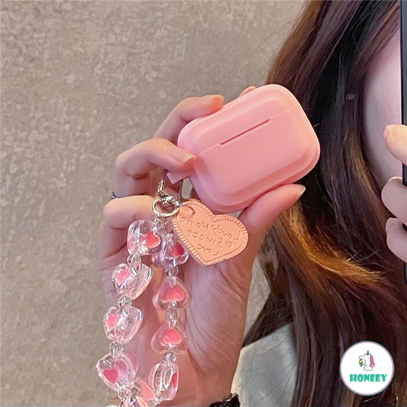 Untuk AirPods Pro Case AirPods 2rantai Korea Lucu Liontin Keyring Headphone Case Air Pods Pro3Sarung Earphone Silikon