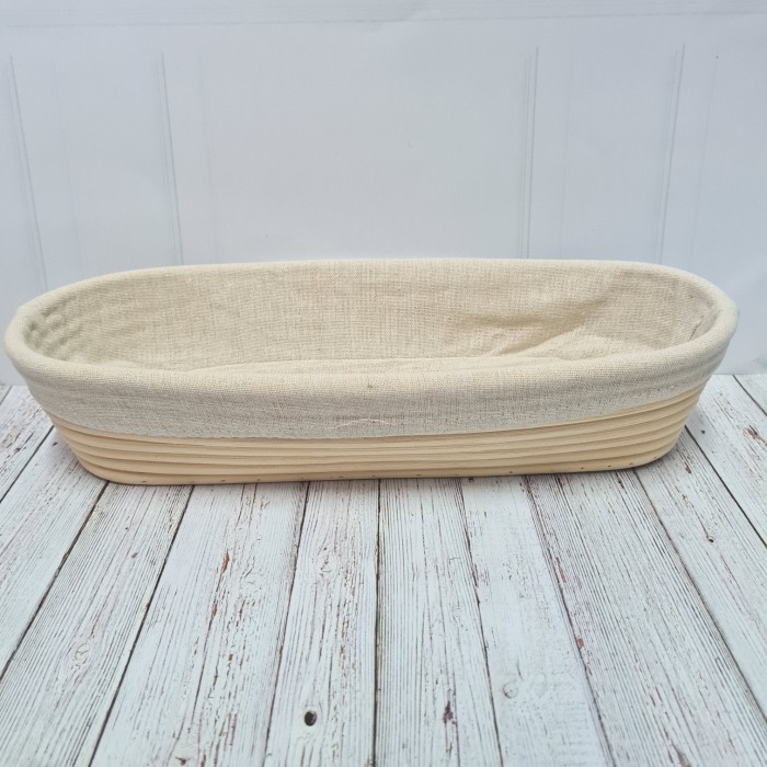 Banneton Basket Proofing Sourdough Plus Linen Cover Oval 35x14.5x8/ keranjang roti