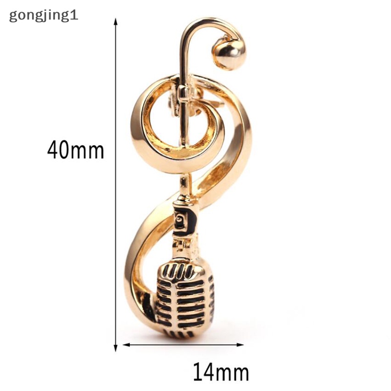 Ggg Mikrofon Antik Musik Note Bros Kerah Pin Wanita Korsase Topi Perhiasan Hadiah ID