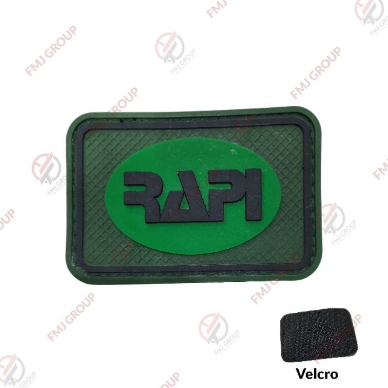 Patch Rubber Logo RAPI / Emblem Karet RAPI / Patch Karet Perepet Velcro