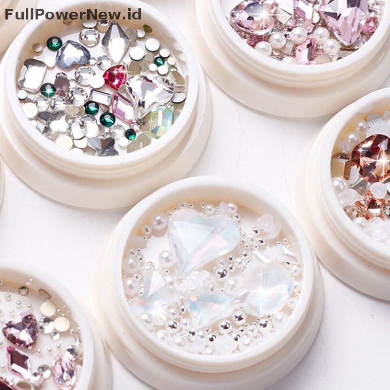 Power 1Box Nail Art 3D Campur Rhinestones Permata Ikatan Simpul Glitter Sequin Dekorasi Kuku Tips ID