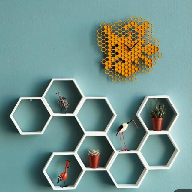 HidroAquatic - 5pcs rak dinding hexagonal/pajangan hexagonal