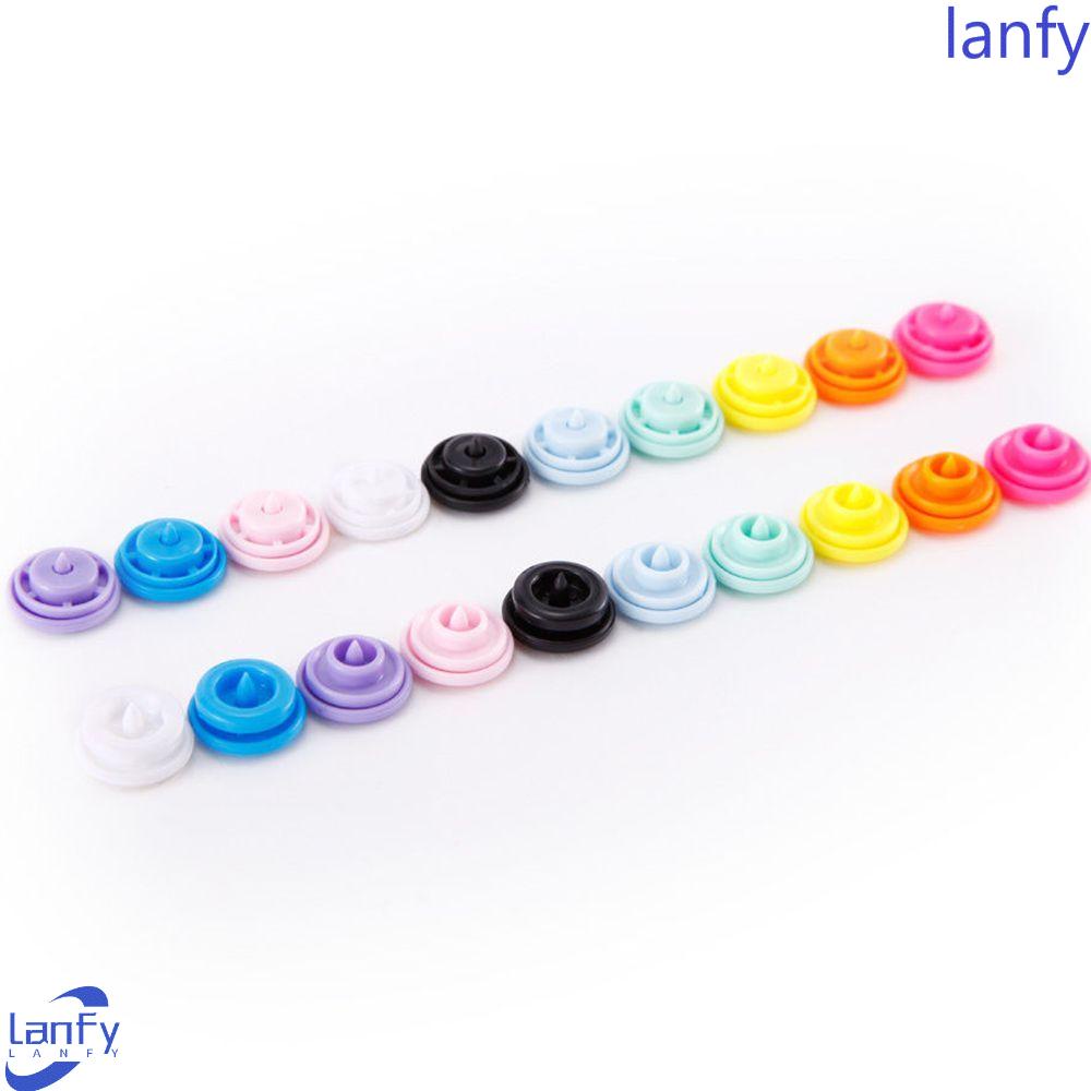 Lanfy Snap Popok Maya Warna-Warni T5 50 Pcs 50 Pcs Pakaian Resin Set Pengencang Popper