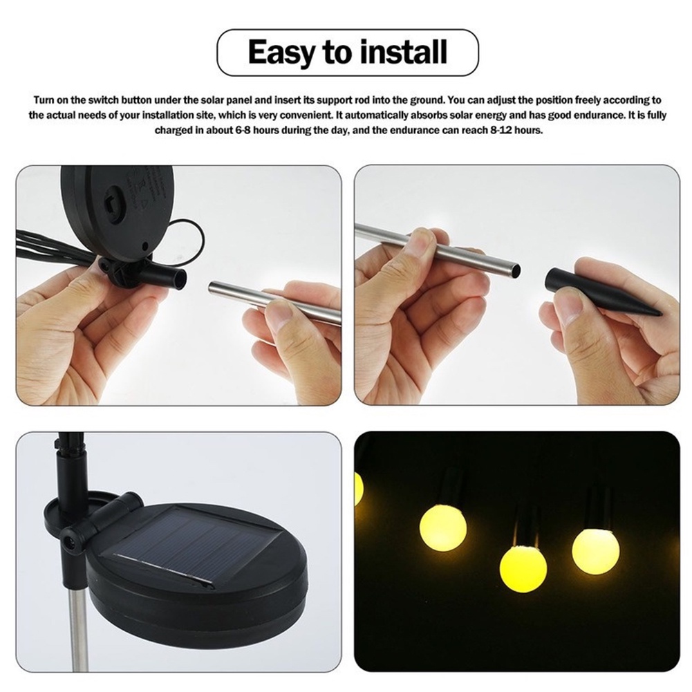 6 LED Lawn Walkway Firefly Bentuk Solar Garden Light Outdoor Tahan Air Lanskap