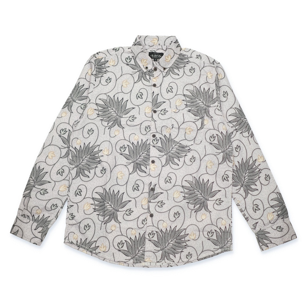 SANVANINA Kemeja Batik Pria Slim Fit Printing Lengan Panjang Oberoi E-1574