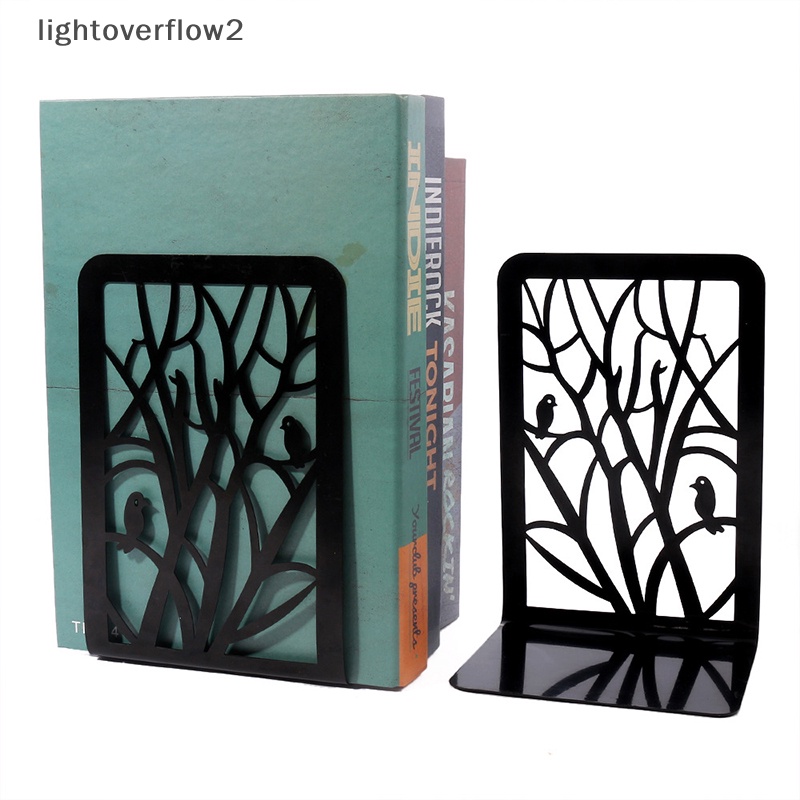 [lightoverflow2] Metal Non-Slip Bookend Book Support Stand Stop Buku Kantor Berbentuk Hewan [ID]