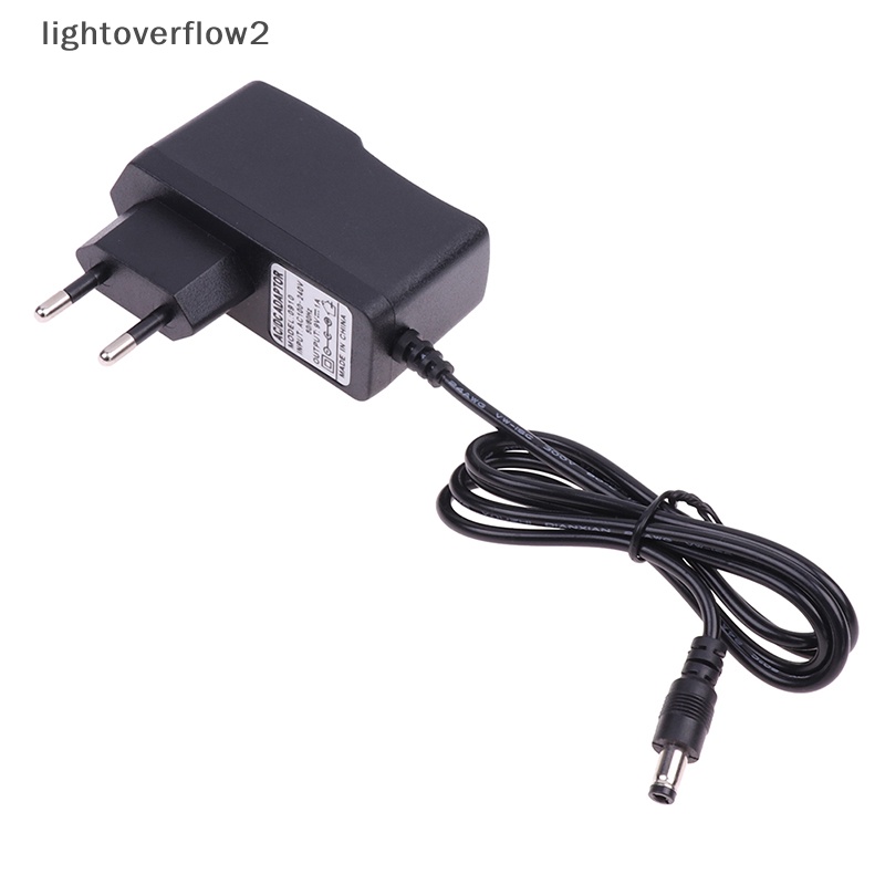 [lightoverflow2] Ac DC 9V 1A 1000ma Power Adapter Supply EU Plug Reverse Polarity Charger Adapter AC 100V-240V Converter Saklar Dalam Negatif [ID]