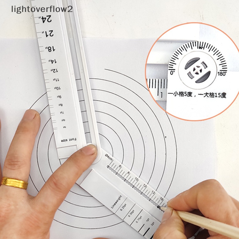 [lightoverflow2] Penggaris Gambar Geometris Lipat Kreatif Penggaris Persegi Panjang Busur Derajat Alat Tulis Siswa Alat Menggambar Matematika Perlengkapan Kantor Sekolah [ID]