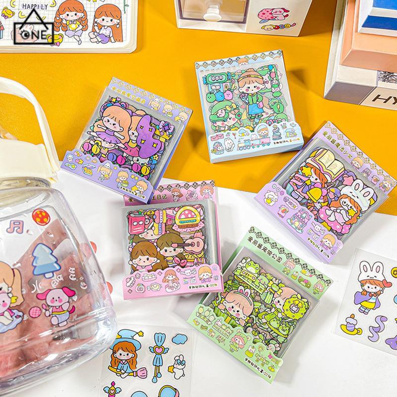 

COD❤️100pcs Lembar Stiker Deco Set Waterproof Kartun Lucu ekorasi Alat Tulis Siswa Stiker Kartun-A.one