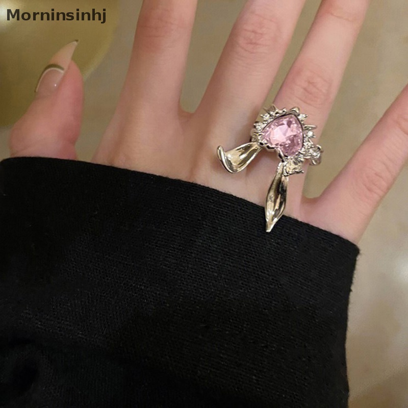 Mornin Baru Indah Telinga Kelinci Cincin Dapat Disesuaikan Bunny Zirkon Perhiasan Pembukaan Cincin Untuk Gadis Pasangan Wanita Valene Hadiah Hari id