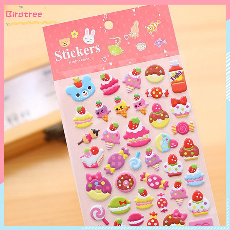 [Readystock❤️COD]Sticker Kartun 3D Stiker Kreatif Lucu Hewan Buah Untuk Scrapbook Stiker Dekorasi Ponsel- BS