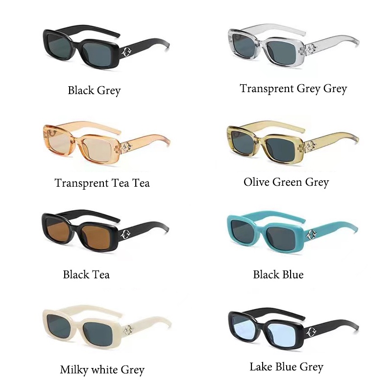 Kacamata Hitam Persegi Panjang Frame Kecil Trendy Untuk Wanita Pria Shades