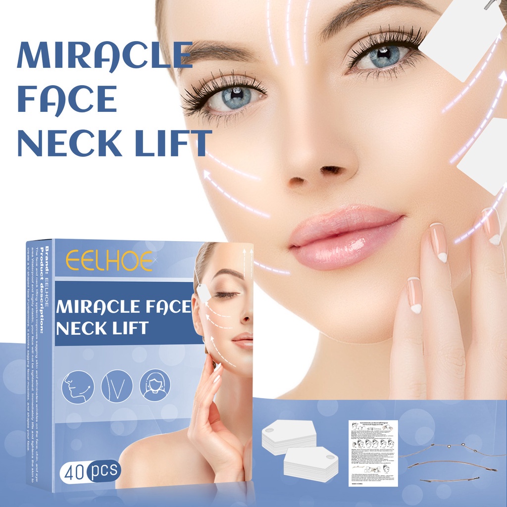 [isi 40pcs] Stiker Wajah Anti Kerut/Sticker Garis Wajah Untuk Wajah Mata dan Leher Alat Kecantikan - Instant Face Lift Sticker V Shape Face Lift Tape