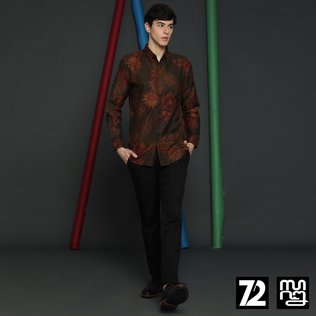 KEMEJA BATIK PRIA Dobby Slimfit Lengan Panjang Parang Premium Orpheus Warna Hijau Tua 723567 Cap 72 - Baju Kemeja Atasan Pakaian Setelan Batik Pria Cowok Laki Laki Remaja Keluarga Kantor Lengan Panjang Modern Slimfit Slim Fit Premium Kekinian