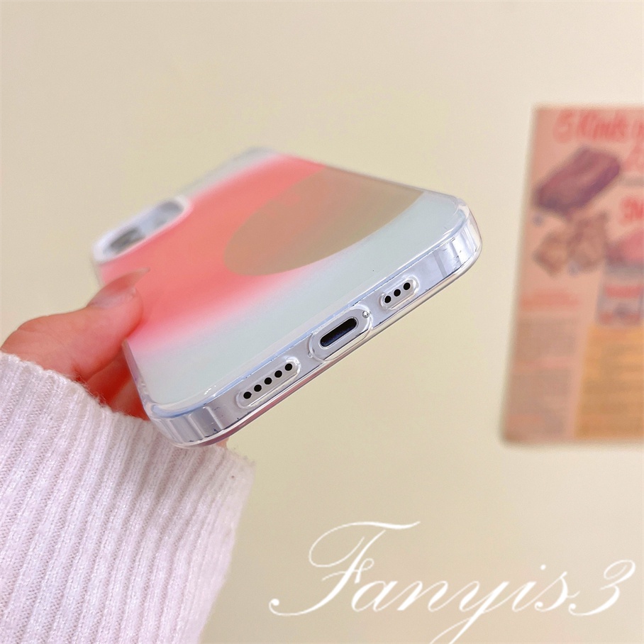 Compatible For IPhone 14 13 12 11 Pro Max X XR Xs Max 8 7 Plus SE 2020 Kompatibel Untuk Warna-Warni Gradiasi Matahari IMD Laser Gradiasi Ponsel Case TPU Lembut Shockproof Cover Pelindung