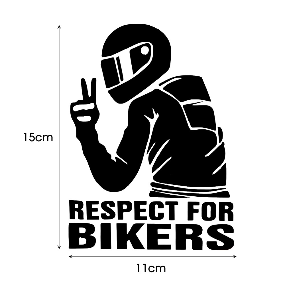 Stiker Mobil Motor Tulisan &quot;Respect for Bikers&quot; Pribadi/Stiker Mobil Berperekat Diri Yang Keren Tren/Stiker Dekorasi Mobil Elektrik