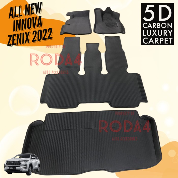 Karpet Mobil 5D All New Innova Zenix 2022 2023 Motif CARBON LUXURY - 2 BARIS
