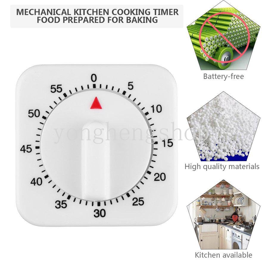 Timer Dapur Classic 60menit Waktu Jam Alarm Timer Hitung Mundur Untuk Rumah Baking Masak Mengukus Pengingat Timer Mekanik Manual