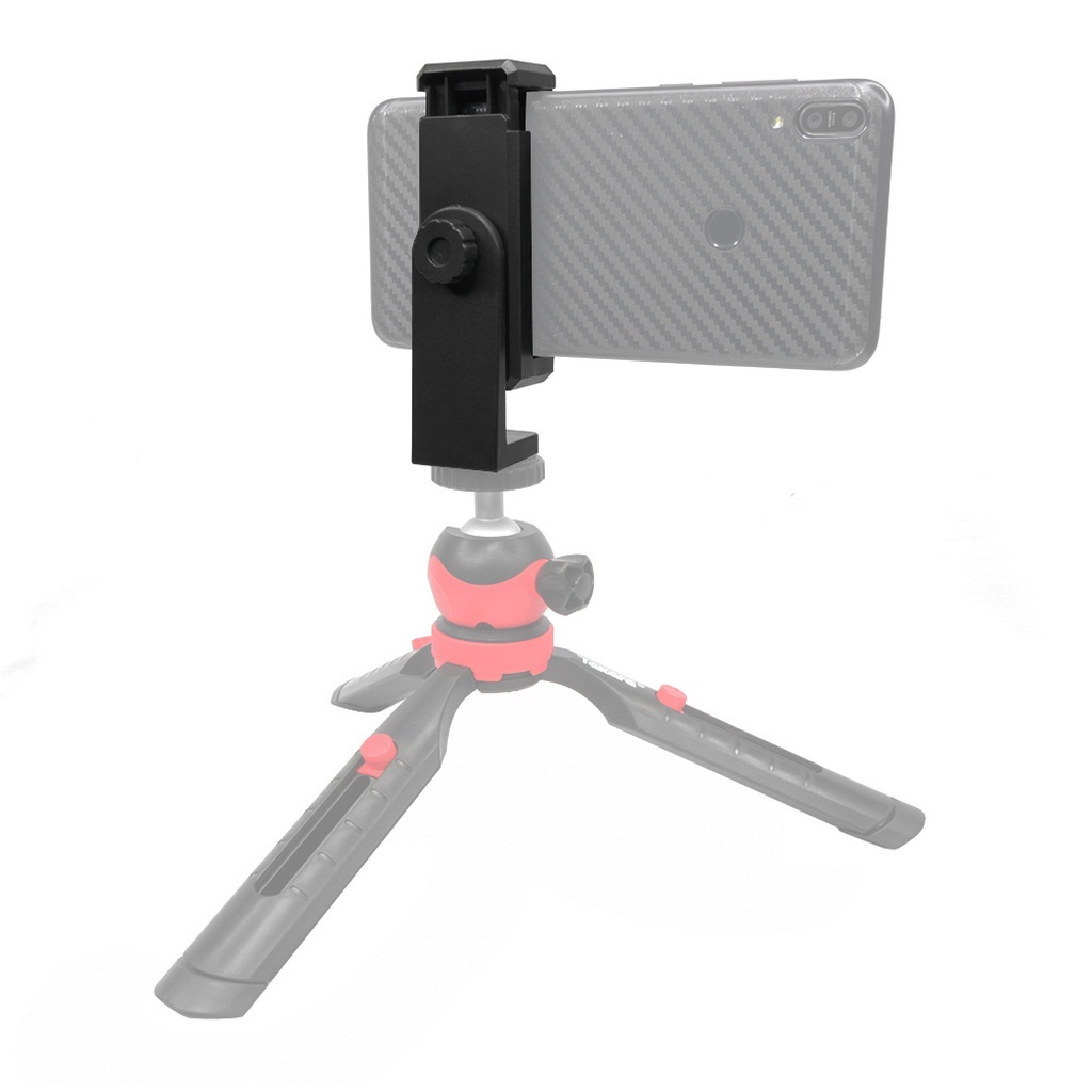 MMM Phone Holder Tripod Adapter 360° Cell Phone Clipper Holder Vertical 360 Rotation Sambungan Tongsis Monopod Tripod U Mount Phone Holder Hp Led Mic Ring Light