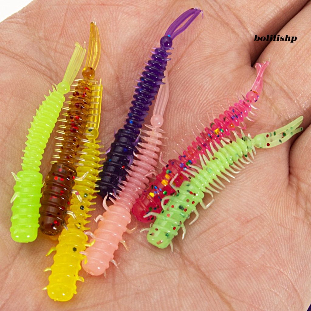 Bo-20pcs Slug Umpan Desain Simulasi Rinci Kompak Pengerjaan Teliti Realistis Angling PVC Mini Sekrup Lure Umpan Untuk Semua Tubuh Air