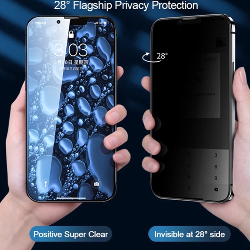 Superfit Tempered glass iPhone X Xs Xr Xs Max 11 11 Pro 11 Pro Max 12 12 Pro 12 Pro Max 13 13 Pro 13 Pro Max 14 14 Pro 14 Pro Max 14 Plus Easy Install Anti Gores Anti Spy Privacy Full Layar