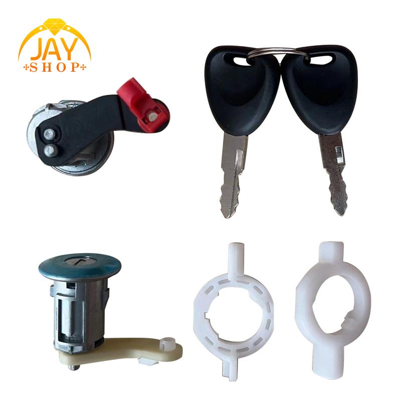Silinder Laras Kunci Pintu Mobil Kiri+Kanan dengan 2 Kunci untuk Renault Megane Scenic Clio Master OE 7701468981 7701468982