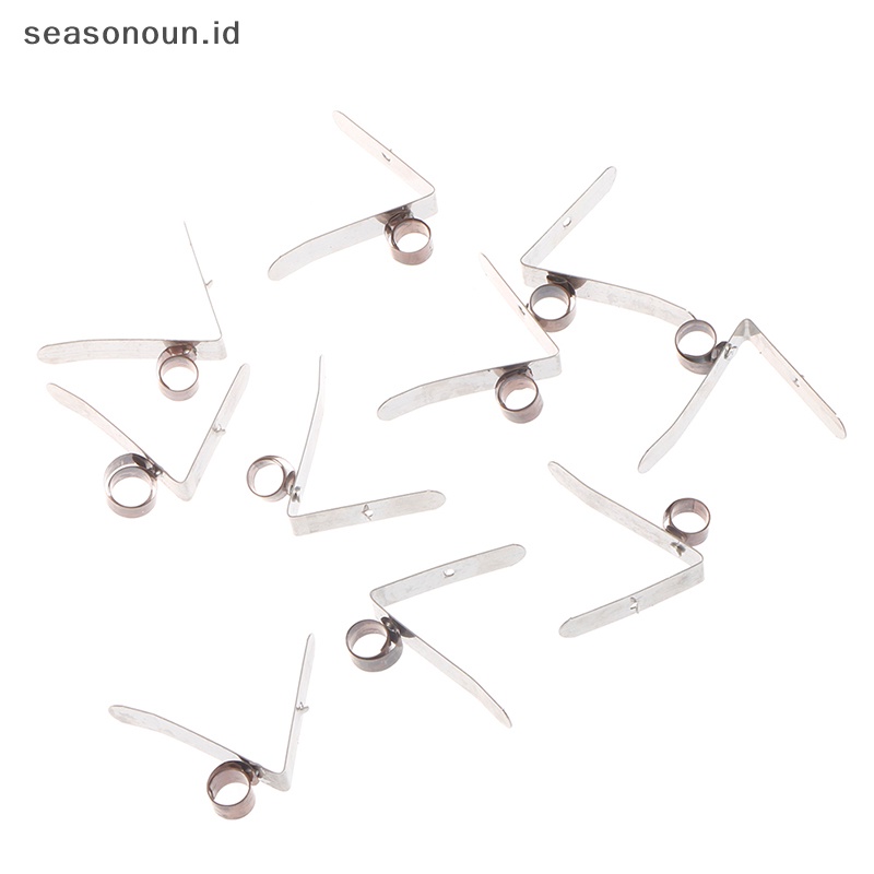 Seasonoun 10Pcs Carbon Brush Holder 7mm Dia Constant Force Spring Clip Rakitan 8x10mm.