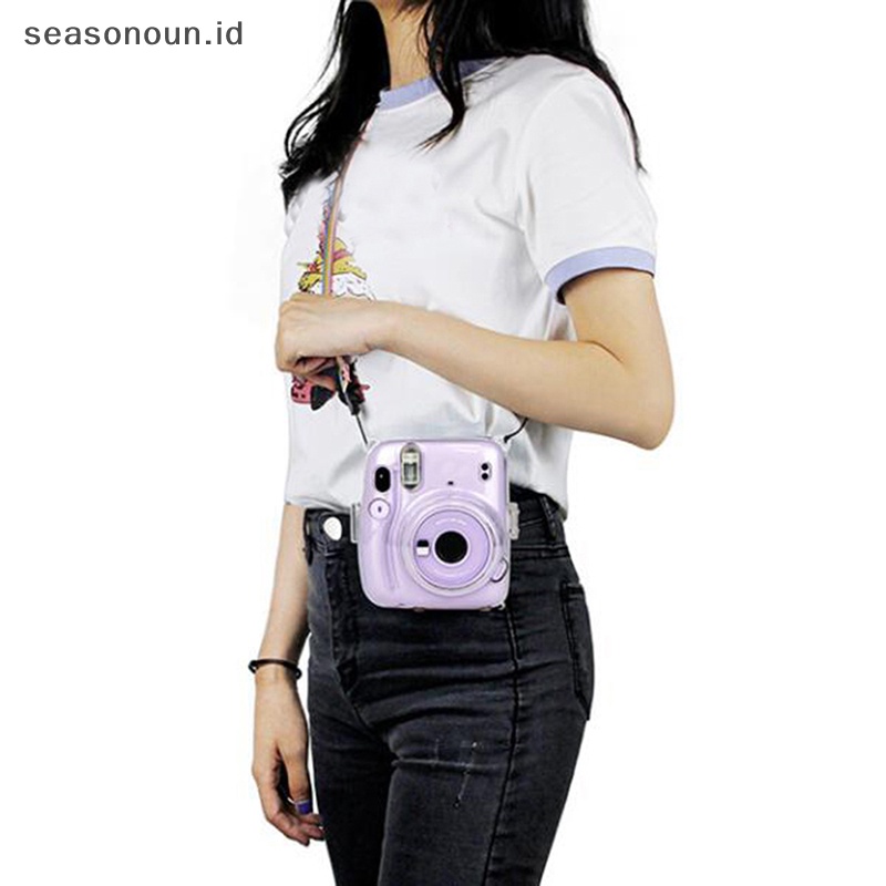Seasonoun Untuk Instax Mini 11tas Kamera Portable Transparan Camera Bag Case Dengan Strap.