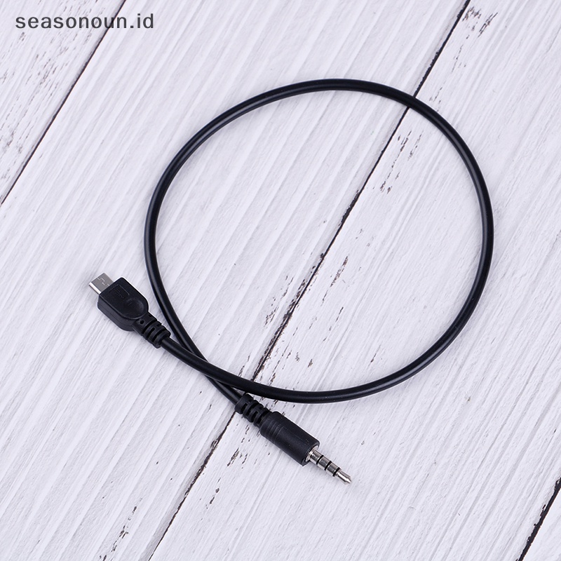 Seasonoun 2Pcs 3.5mm stereo male to micro USB male car AUX out cable Untuk Android samsung.