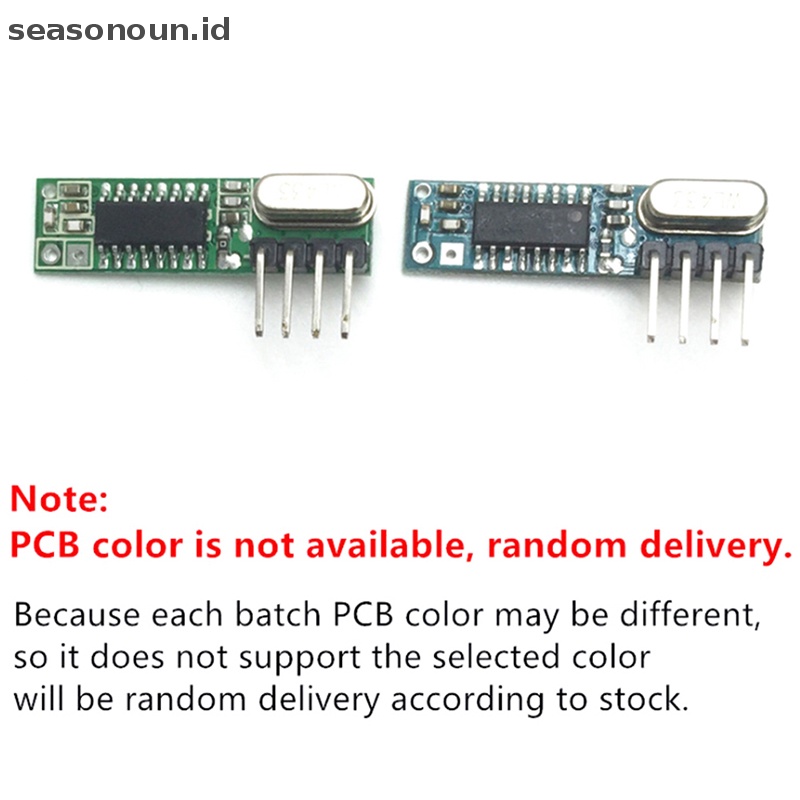 Modul RF Seasonoun 433mhz kit receiver Dan transmitter superheterodyne Untuk arduino.