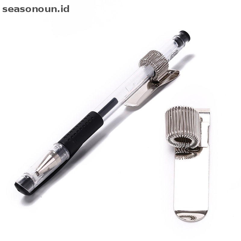 Seasonoun silver metal pen holder with pocket clip Tempat Pulpen Seragam Dokter Perawat.