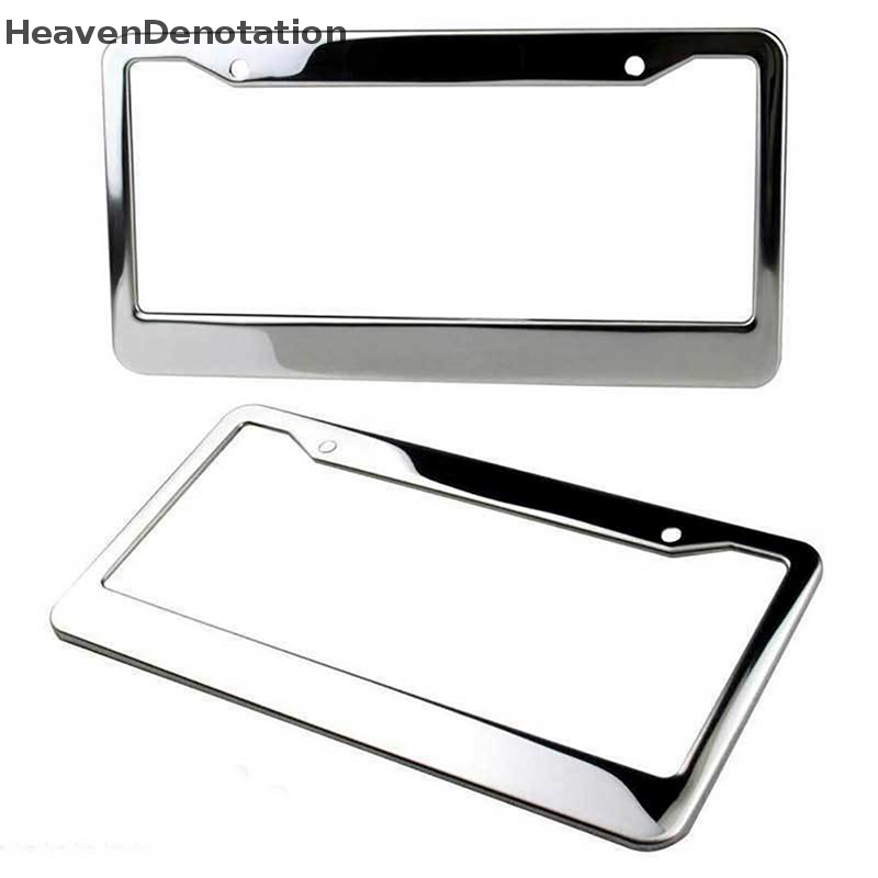 [HeavenDenotation] 1pcs Cover Tag Bingkai Plat Nomor Bahan Metal Stainless Steel Chrome Dengan Tutup Sekrup HDV