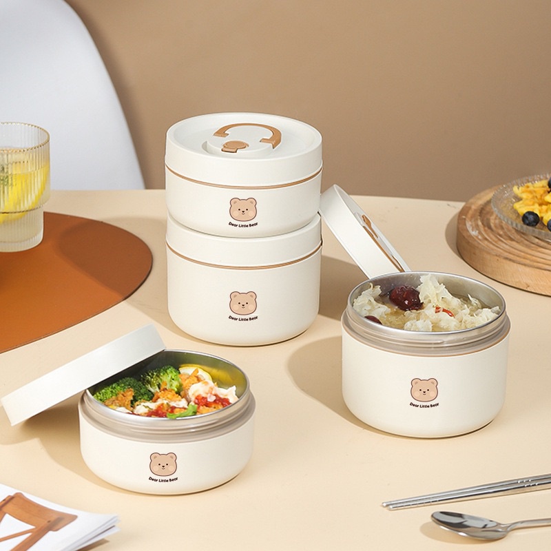 JOLINEOFFICIAL KOTAK MAKAN SUSUN 2 LAYER 4 LAYER / PORTABLE KOTAK MAKAN BEAR ANAK SEKOLAH / DEAR BEAR MULTI LAYER LUNCH BOX FREE TAS / BENTO SET PORTABLE TAHAN BOCOR GAYA JEPANG UNTUK PELAJAR / BEAR BOWL SET 2 LAYER &amp; 4 LAYER (INCLUDE BAG) / TAS BEKAL