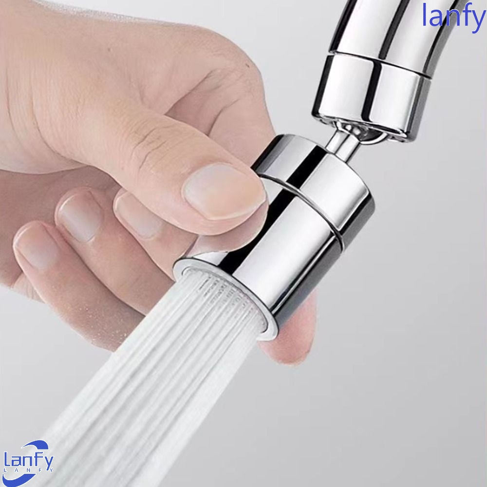 Lanfy Faucet Extender Universal Hitam Multifungsi Anti Ciprat Hemat Air Berputar Mode Ganda Aerator Bertekanan