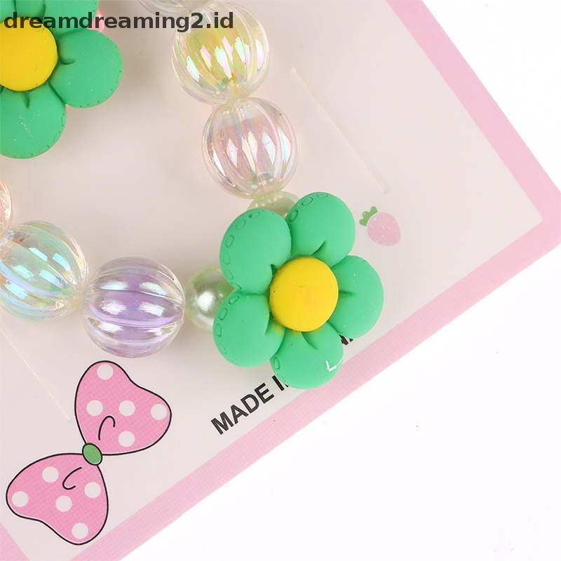 (drea) Gelang Anak Klip Telinga Cincin Set Princess Gelang Hiasan Anak//