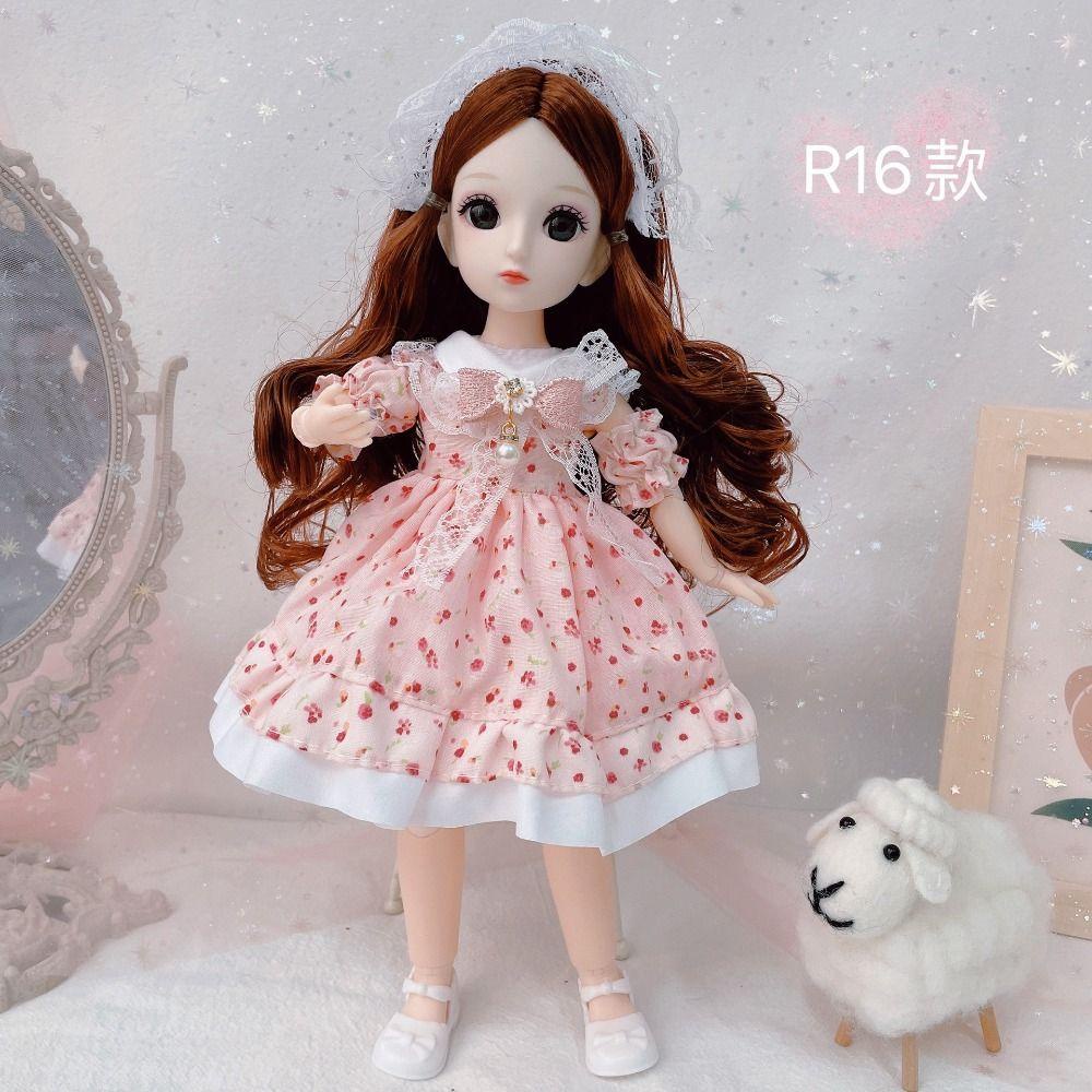 REBUY Rebuy Molly Boneka Anak Perempuan 12inch Lucu Diy Mata Besar 13sambungan Baju Sambung Bergerak Dandan Bjd1/12Set Mainan Princess BJD Doll