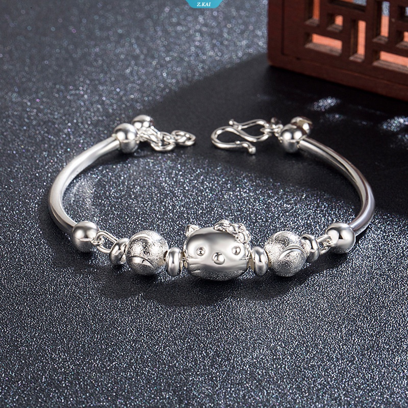 925 Perak Anak Gelang Hello Kitty Aldult Set Kawaii Gadis Kartun Figure Gelang Mahasiswa Perhiasan Gadis Fashion Hadiah Ulang Tahun [ZK]
