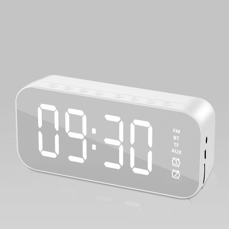 [COD] Cermin Clock Alarm Bluetooth Cerdas Wireless  Alarm Clock Digital FM Radio  Portable