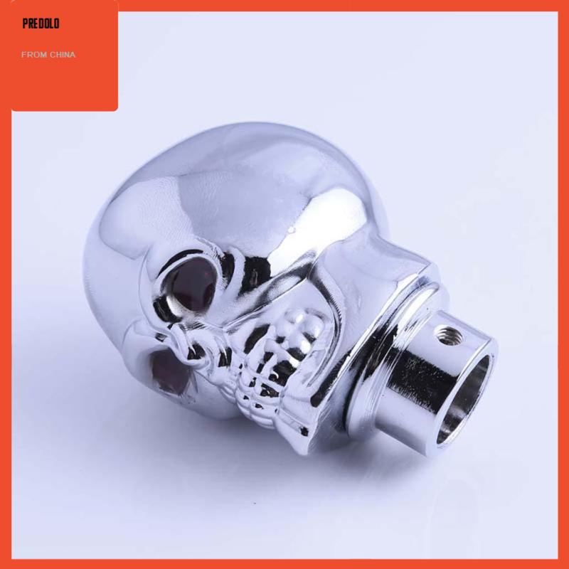 [Predolo] Chrome Skull Universal Mobil Merah LED Manual Gear Stick Knob Tuas