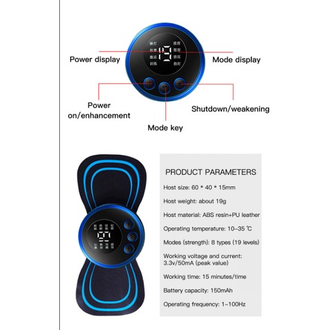 Alat pijat leher elektrik EMS mini neck massager akupuntur pemijat