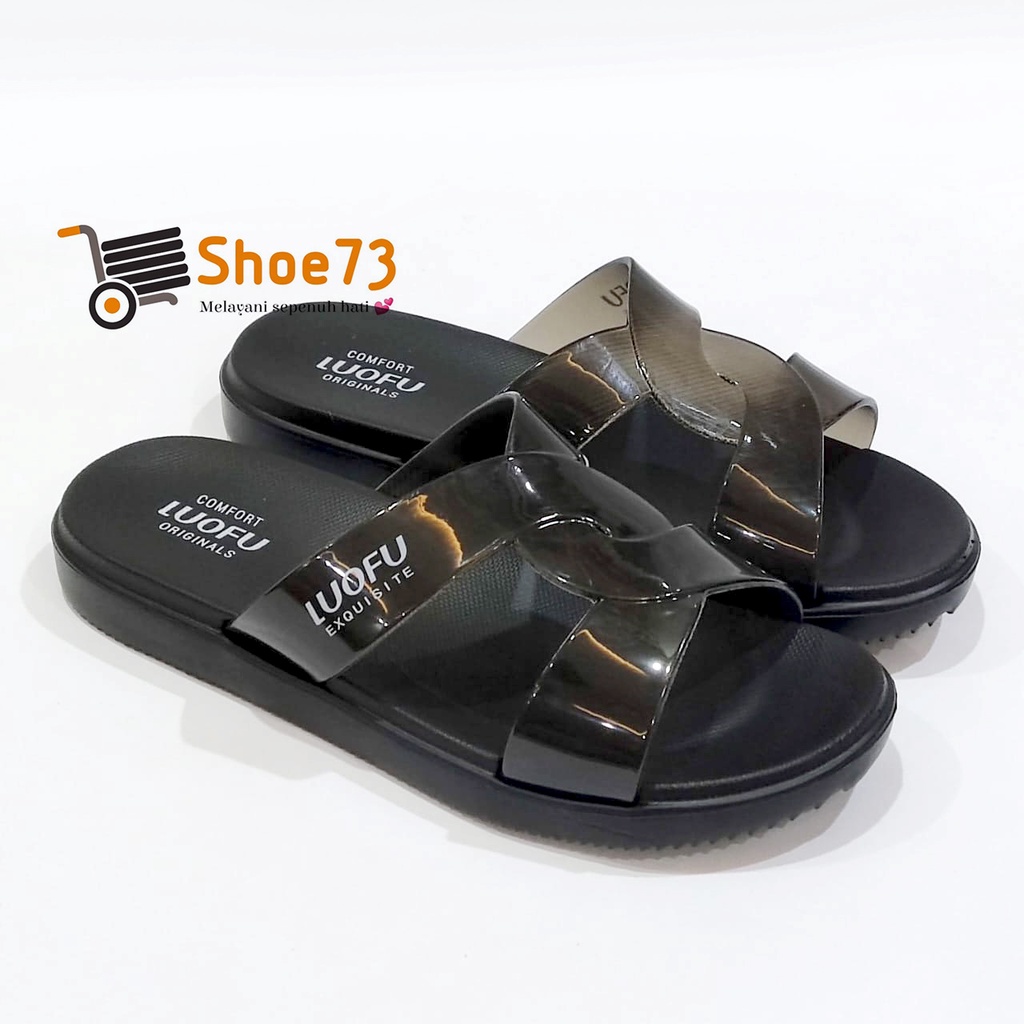 LUOFU E 7190 BTBW SIZE 36-40 ORIGINAL l Sandal Selop jelly wanita l Sendal kokop cewek impor