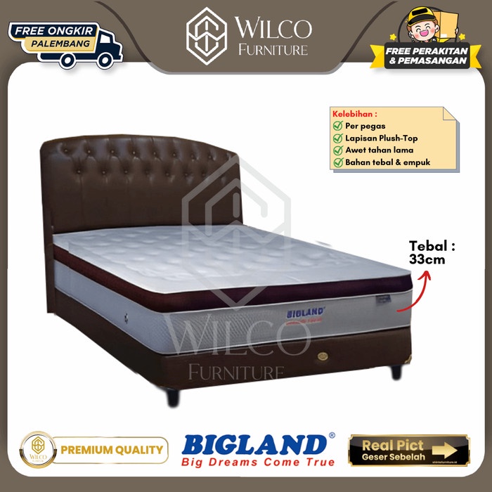 Kasur Springbed Bigland Big Pocket Plushtop / Kasur Empuk Murah PLG - Matras Aja, 120x200