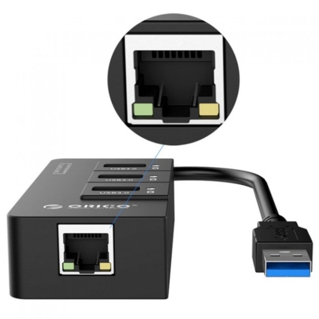 ORICO USB3.0 Hub with Gigabit LAN Ethernet Adapter - HR01-U3